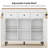 Kitchen Island with Extendable Dining Table, Open Storage, 2 Cabinets, 3 Drawers, Towel Rack & Locking Wheels-1617368964