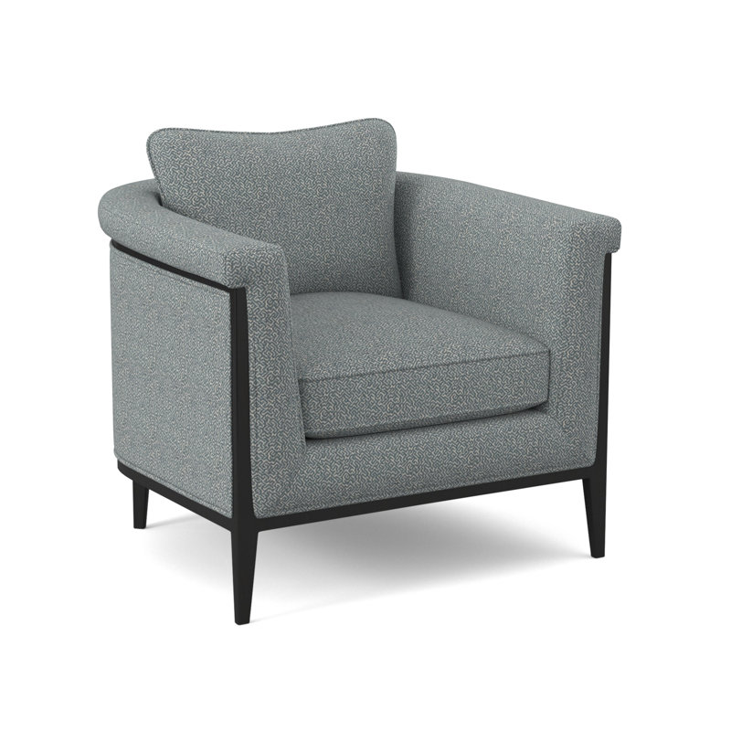 Chalice Upholstered Barrel Chair, Maya Cyan, Espresso