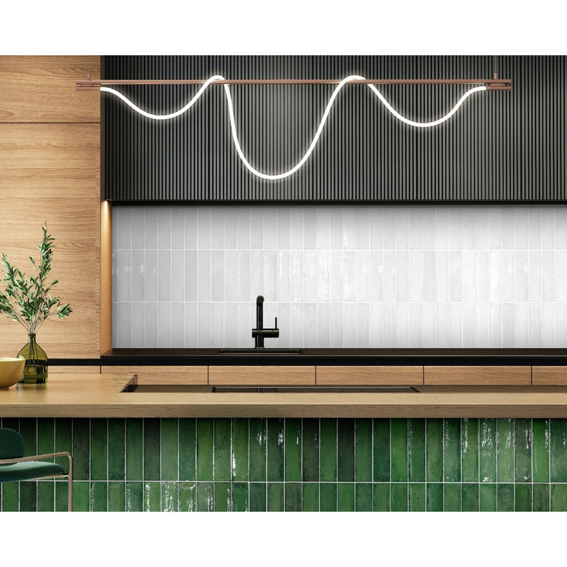 Kimpton 3" x 12" Ceramic Wall Tile, White