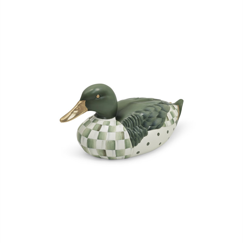 Courtly Check Mallard Duck Figurine, Gray