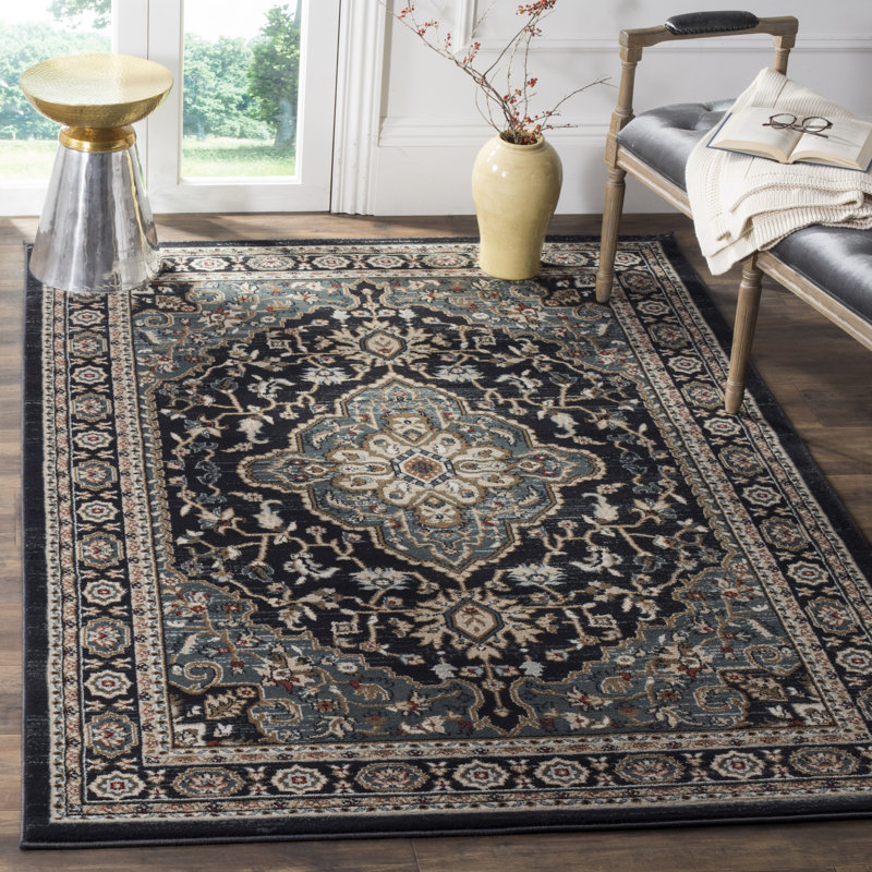 Tapis performance oriental Klose, Rectangle 2 pi 3 po x 4 pi, Teal/Black