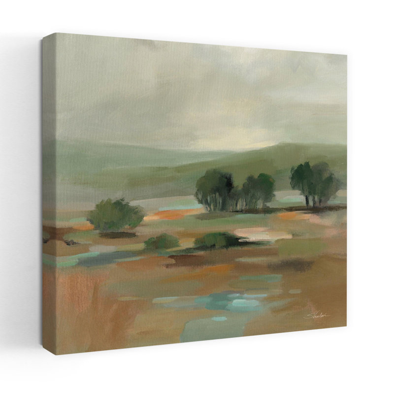 Récolte de sauge contemporaine avec art turquoise, H 24 po x l 24 po