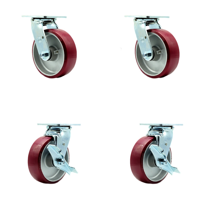 4 Piece Poly on Aluminum Caster Set