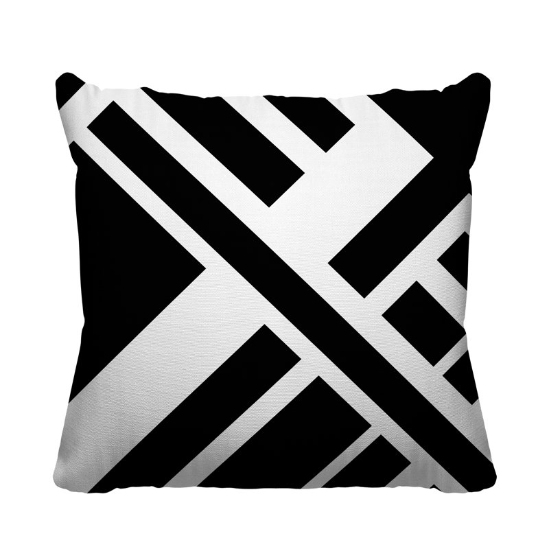 Housse et insert de coussin carré Coastal Calm, 17W" x 17H", Black