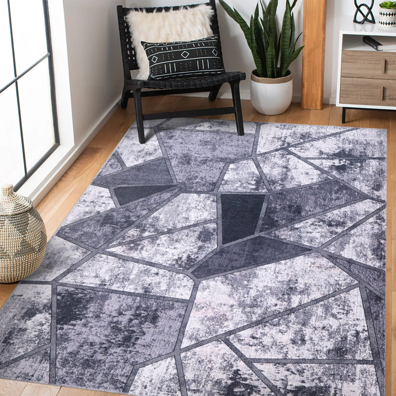 Striped Cotton and Chenille Flatweave Area Rug, 120 x 180 cm