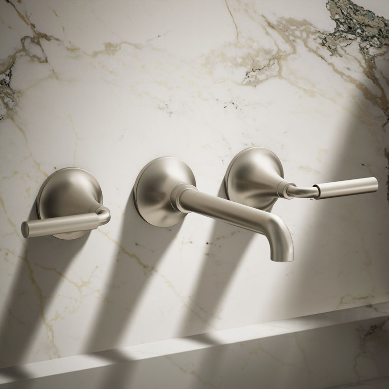 Tone Wall-Mount Bathroom Sink Faucet Trim, Vibrant Brushed Nickel