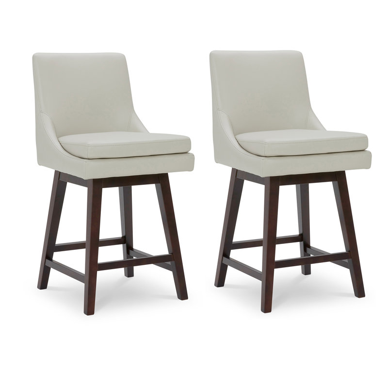 Tabouret de bar et de comptoir pivotant Aleksy, Gris crémeux, Tabouret de comptoir (siège d'une hauteur de 26,5