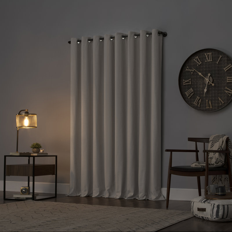 Colt Linen Blend 100% Blackout Grommet Curtain Panel, Pearl, 52" W x 63" L