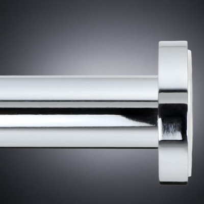 Tringle à rideau à tension de douche robuste - Tringle de fenêtre de salle de bain sans ressort réglable avec finition antirouille, extrémités en caoutchouc antidérapantes, conception robuste de 1 pouce de diamètre