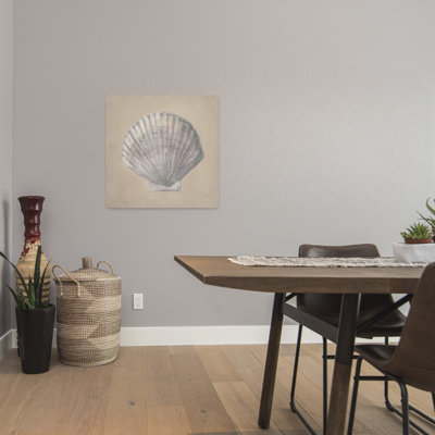 Nautical Soft Sea Taupe Iii With Clam Clam Shell Art