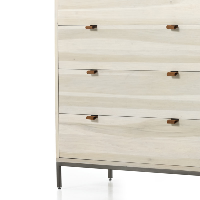 Trey 5 - Drawer Solid Wood Dresser, Dove Poplar