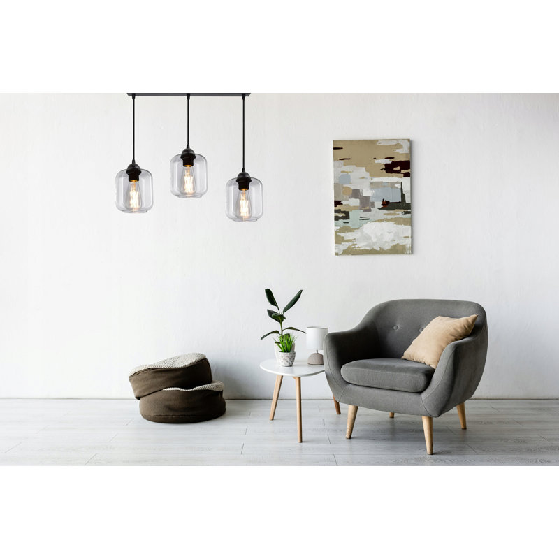 Salazar 3 - Light Kitchen Island Pendant, Transparent