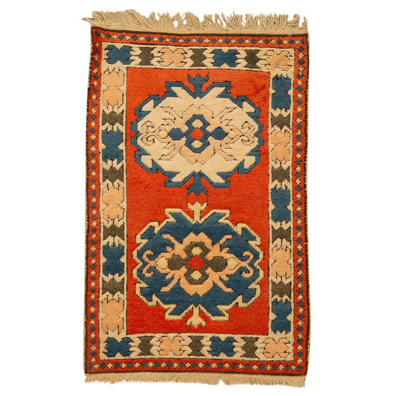 Tapis rouille et ivoire noué à la main de haute qualité