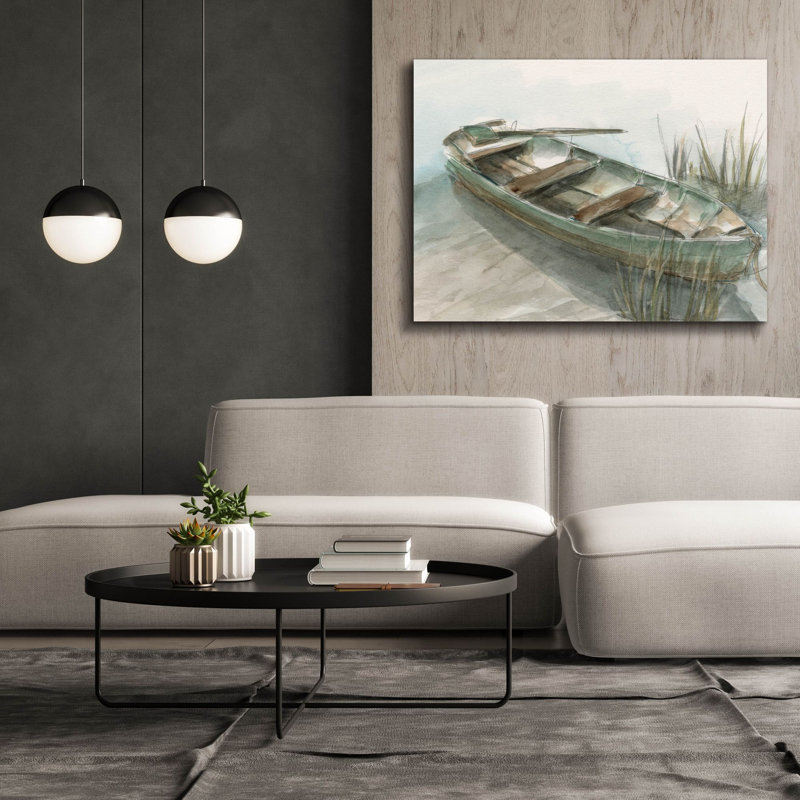 «Abandone Row Boat 2» par Ethan Harper, art mural sur toile, H 40 po x l 54 po