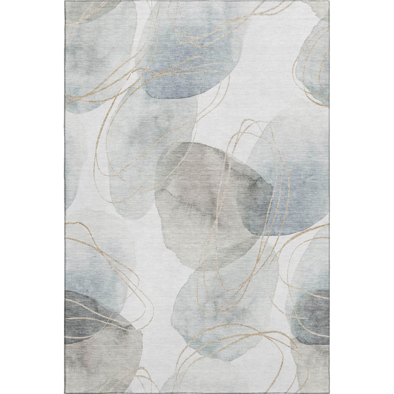 Tapis ivoire Cerrito AMF544 lavable à la machine de qualité supérieure, Rectangle 2 pi 6 po x 3 pi 10 po