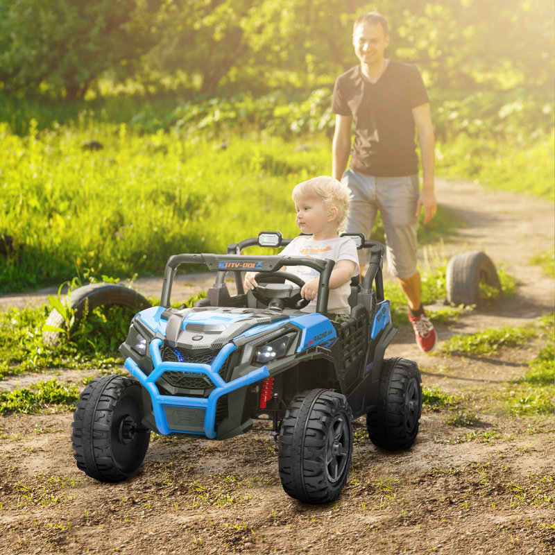 Blue 24V 2-Seater Ride-On Off-Road Toy Truck