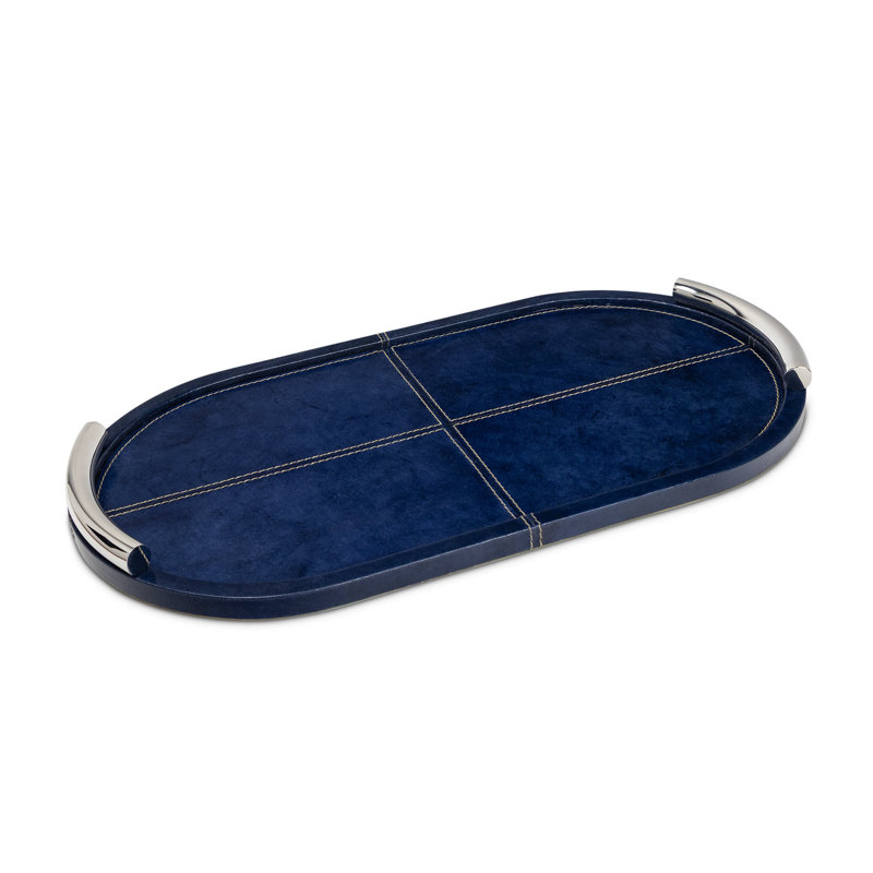 Hayes Leather Tray Oval (Blue)