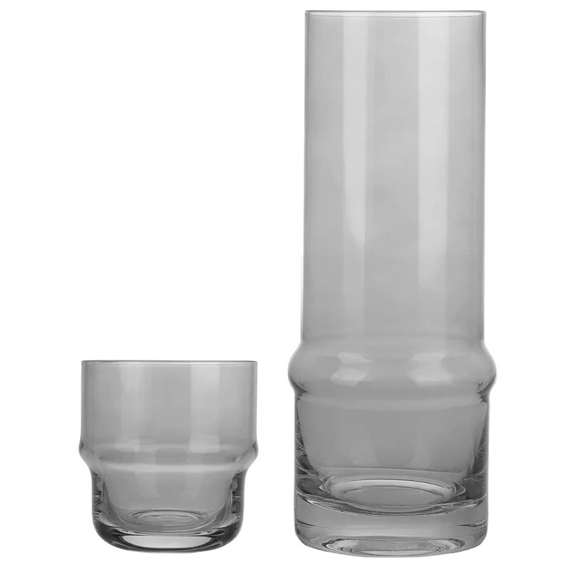 Grey 2-Piece Glass Carafe Set – 33.81Oz, Gray