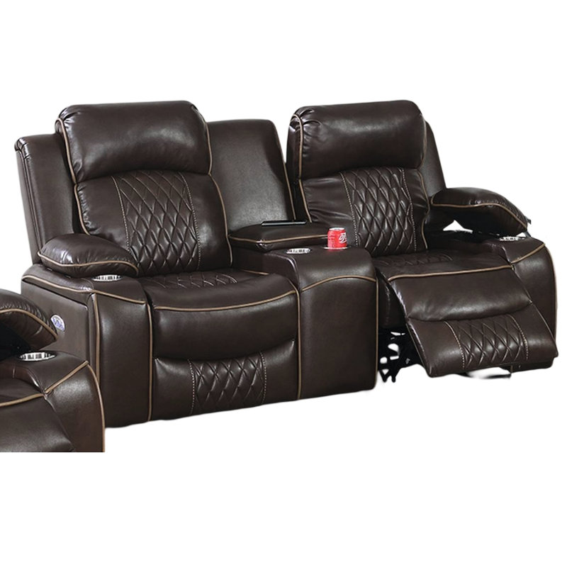 Gel moderne avec porte-gobelet et réglable en brun, H 39,95 po x l 72,68 po x P 37,45 po, 2, Brown