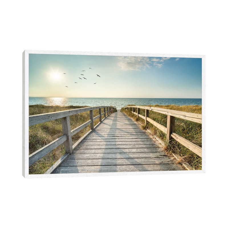 Summer Vacation at the North Sea Coast, Germany 1 Piece Wall Art on Canvas, 45.72cm H x 66.04cm W x 3.81cm D, White Framed