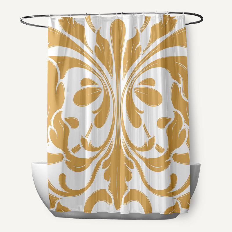Kolby Floral Shower Curtain, Yellow