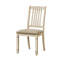 Ensemble de 2 chaises de salle à manger Coxo, siège rembourré en tissu beige, dossier en lattes de bois-117055889-117055888
