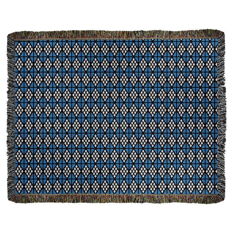 Couverture tissée Katelyn Elizabeth, l 37 po x L 52 po, Noir / bleu