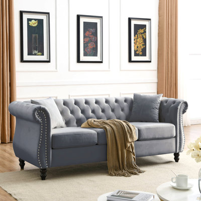 3-Seater + 3-Seater Combination Sofa. Velvet