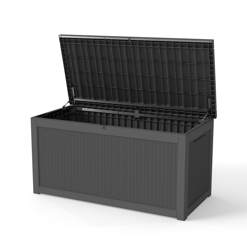 Coffre de terrasse verrouillable en résine résistant à l'eau 330 gallons Decksplore, Noir