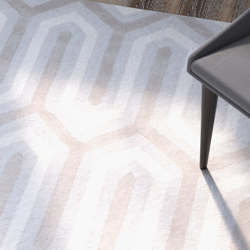 Tapis en laine touffeté à la main Ellicott, Carré de 6 pi