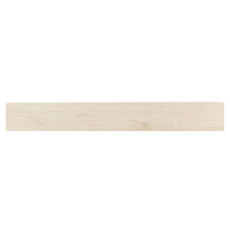 Tablette de manteau de cheminée flottante en bois Modern Ember Boone - 8 pouces de hauteur, Sans finition, 48"