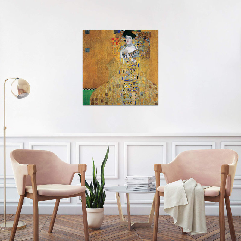 Portrait Of Adele Bloch-Bauer I, 1907 by Gustav Klimt - Painting on Canvas, 45.72 cm H x 45.72 cm W x 3.175 cm D