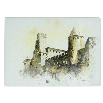 Glass La Cite Citadel in Carcassonne France in Abstract Chopping Board