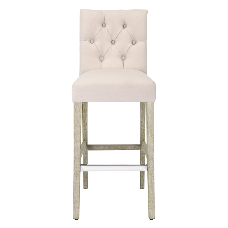 Tabouret de bar et de comptoir Wren, Beige, Tabouret de bar (siège d'une hauteur de 29 po), Gris antique
