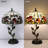 Tiffany Table Lamp, Adjustable 3 Color Temperature, Dragonfly Rose Style Lampshade & Metal Leaf Antique Base Desk Reading Light 12X12X19 Inches Decor for Bedroom Living Room Office-1649041814