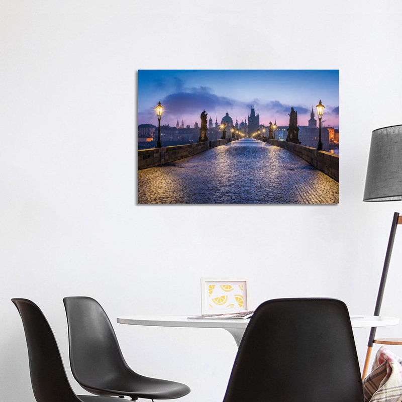 Charles Bridge In Prague, Czech Republic by Jan Becke - Wrapped Canvas Print, 101.6 cm H x 66.04 cm W x 3.175 cm D