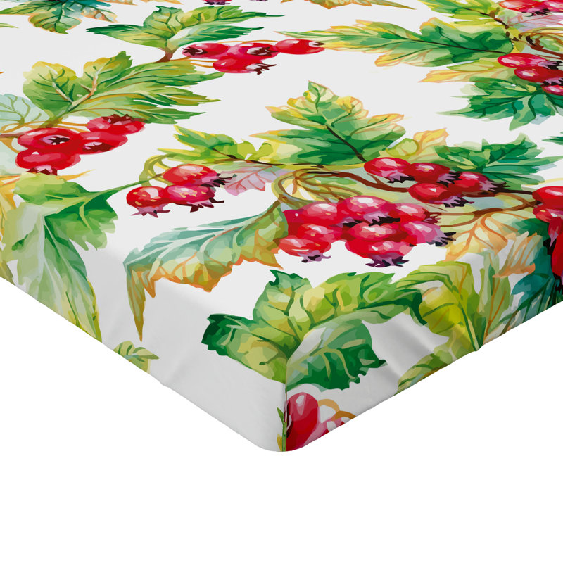 Drap-housse Ambesonne, Drap-housse de taille double, Écarlate, moutarde, vert / floral
