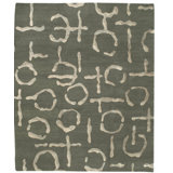 Hand Woven Silk and Wool Geometric Area Rug