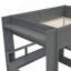 Lit mezzanine double en bois avec bureau, tablettes multiples, DEL et station de charge-118019162