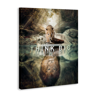 «Think Big Lion & Cub», art mural sur toile par Reinders