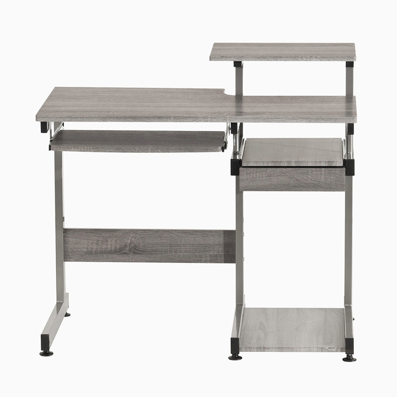 Bureau d'ordinateur mobile complet, Gris