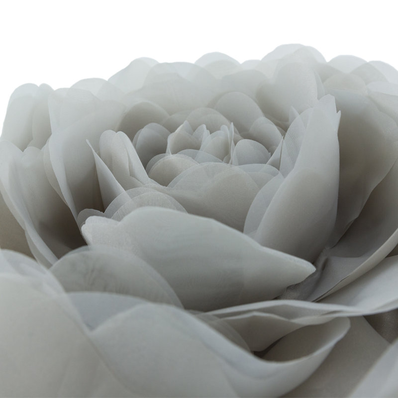 Housse de coussin décoratif décoratif à motif floral rose Simulation, 12 po x 12 po, gris