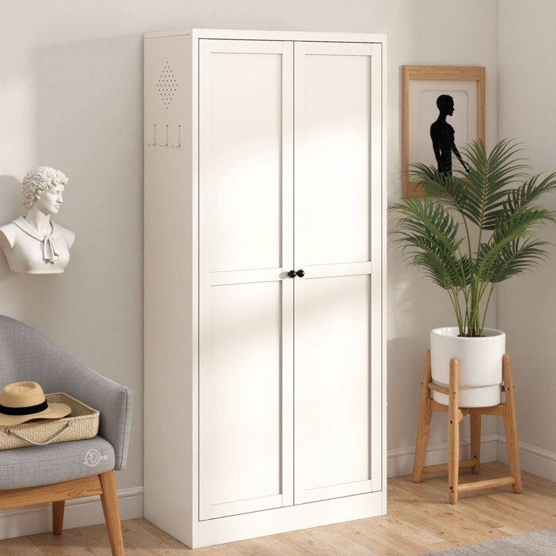 Armoire-garde-manger en métal robuste de 61 po - Organisateur de rangement autoportant blanc avec 4 tablettes réglables (capacité de 110 lb)