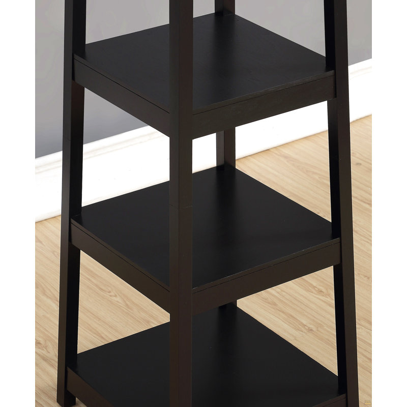 Portemanteau Vassen avec tablettes de rangement à 3 niveaux au fini noir, Black
