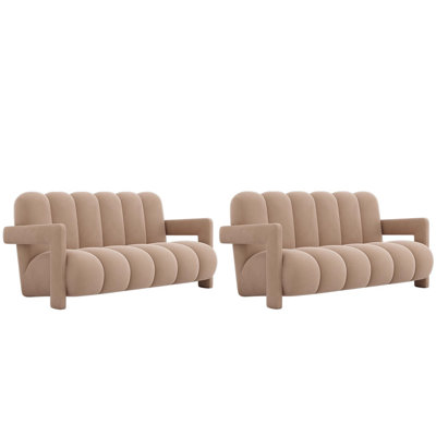 Ensemble de 2 banquettes en velours double