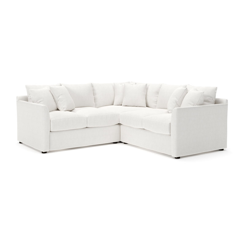 Cecelia Upholstered L-Sectional, Right Hand Facing, Nomad Snow Crypton® Chenille