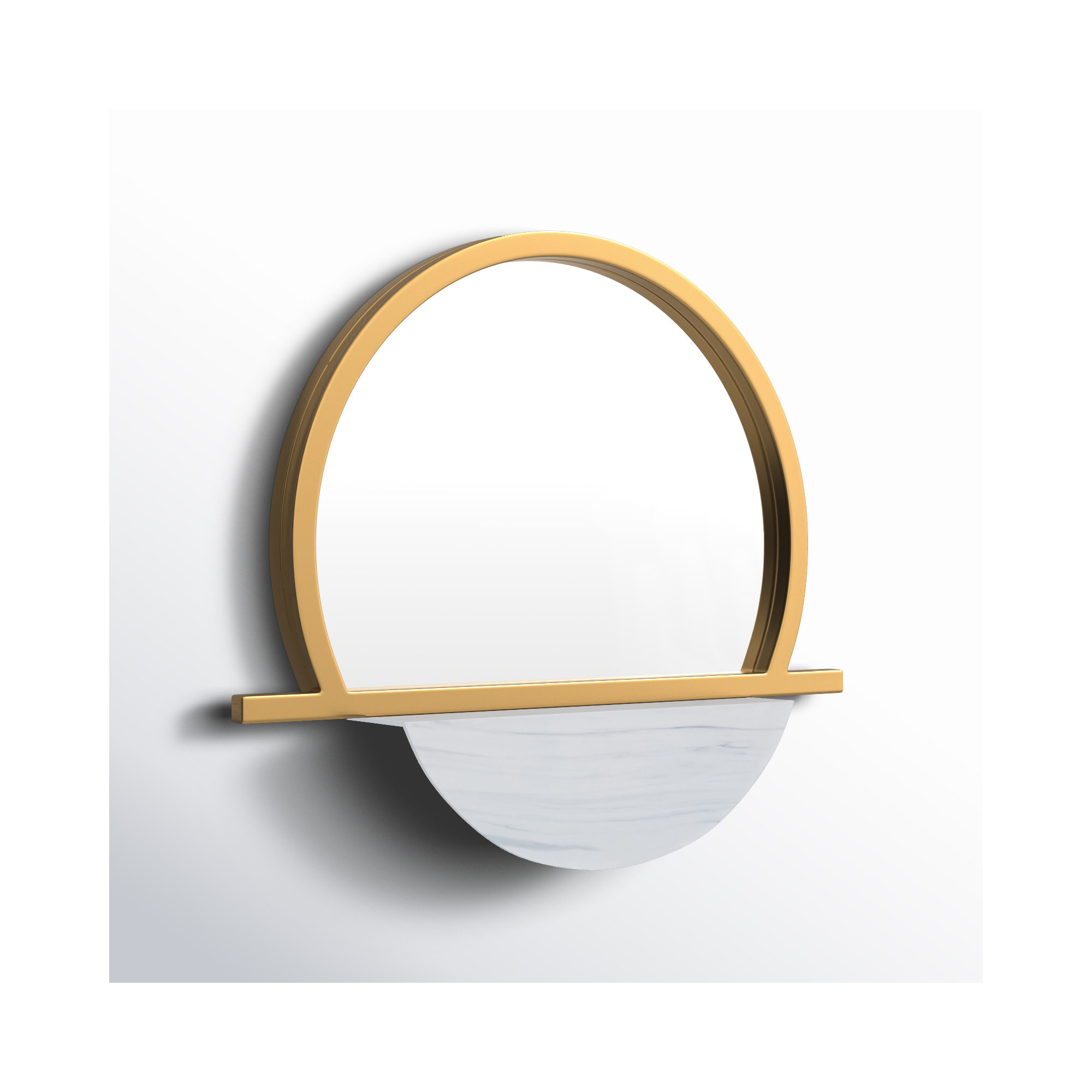 Daryll Metal Flat Mirror with Shelves
