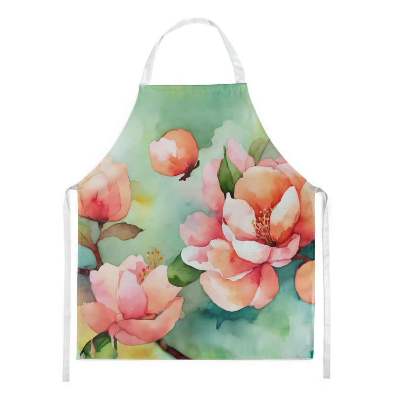 Iris du Tennessee en tablier aquarelle, Fleur de pêche rose du Delaware
