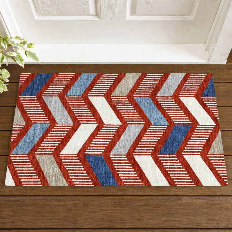 Machine Washable Indoor/Outdoor Chantille ACN2911 Geometric Rug, Red, 2'6" x 3'10"