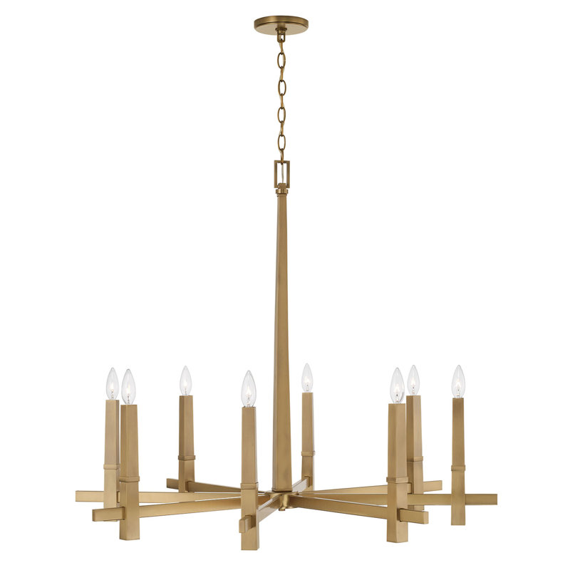 Dimmable Modern Linear Chandelier, 33.5" H x 39" W